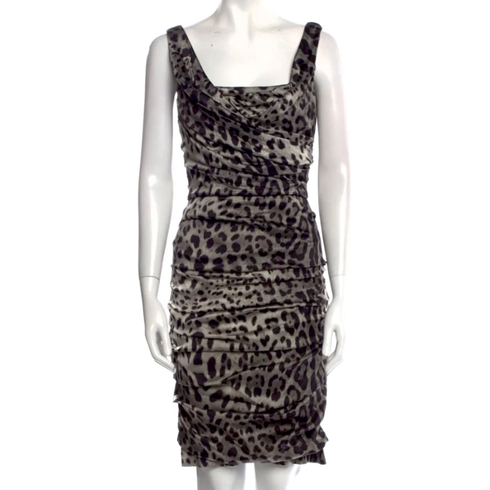 Dolce and Gabbana Silk-Knee Length Dress
